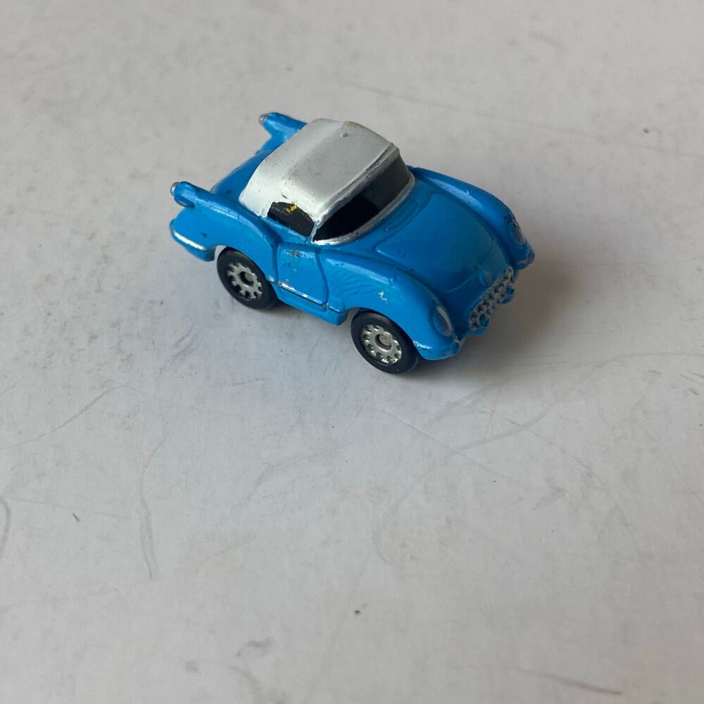 1986 Galoob Micro Machine 1955 Chevrolet Corvette Coupe GUC Mini Blue White Top